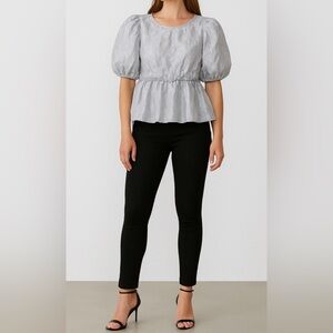 MARBLE Sky Blue Textured Top‎